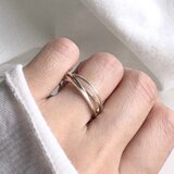 silver925 diagonal 4連　リング　オープンリング　指輪