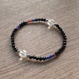 ヴィンテージ クリア & ブラックスピネル ブレスレット
