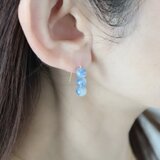 ＜ゆれないフックピアス＞ アイオライト ピアス/イヤリング