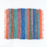 vintage sari teori mat /  ヴィンテージサリー 手織り裂き織りマット