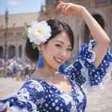 純白のピオニーの髪飾り　Uピン仕様　純白　白　花　髪飾り　発表会　花飾り 　浴衣　フローレス　フラメンコ　ダンスのコピー