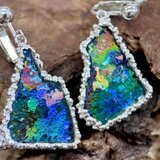 ローマングラスsilverイヤリング(送料無料)