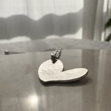 余白をまとうハートネックレス｜シルバー925・60cmロングチェーン