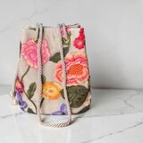 数量限定 チュールフラワー刺繍　2Wayポシェットマリンバッグ　マルチカラー 母の日ギフト・フォーマルコーデにも◎