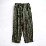 シュエシュエファブリック　タックパンツ　Shweshwe Black x Green