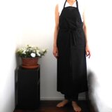 コットンリネンのエプロン【黒】