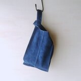 【一点物　特別価格+おまけつき】ちょっと贅沢な毎日のエコバッグ 撥水ピッグスエード 3p (S) ネイビー