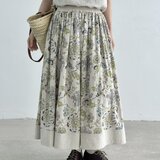 オリジナルプリントが叶える、爽やかで華やかな一枚 ロングスカート　リネンテンセル　260505-1