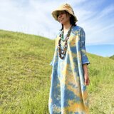 タイダイ ワンピース ブルー×オレンジ Hippies Dye最新作 HD25-99