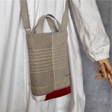 リネン　大人ナチュラル2wayサコッシュ　あか