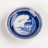 古伊万里 染付山水舟文 小皿 江戸後期 D558