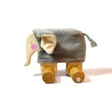 Sevi Wooden Elephant Pull Toy with Plush Cover