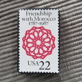 アメリカ1987年　切手ブローチ 10953