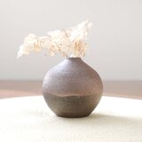 【薪窯焼成】赤陶土と鉄釉の一輪挿し