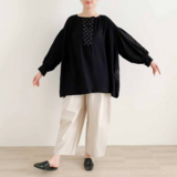 en-enテンセル麻×インド綿｜前ポイントプルオーバー（Merchant & Mills生地使用