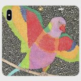 【カラノア｜風の色まで見つけた日】ゴシキセイガイインコの帯なし手帳型iPhoneケース