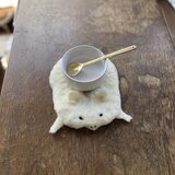 羊毛フェルトで作った動物コースター　ハムスター