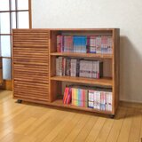 天然木 bookcase 本棚 引出し付き