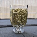 台付シルバーグラス　龍と芍薬