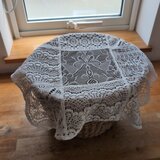 ♥️目隠し♥️カバーに♥️透け感たっぷりな♥️ラッセルレースのパッチワー♥️レトロ✦ヴィンテージ感★43✕43★