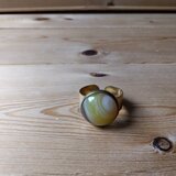 天然石のリング（縞メノウⅤ）黄色