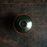 梅と鳥◆深緑で素敵。時代物　漆芸蒔絵蓋付椀　古漆器　骨董・antiques 古道具　幕末〜明治　i2