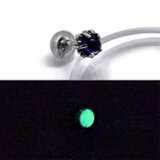 蓄光ピアス｜シルバー925 アメジスト｜片耳用