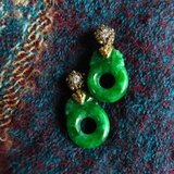 K18  Carving jadeite gold parts pierce