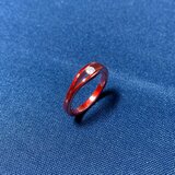 緋銅とモアサナイトのテンションリング