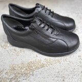 本革軽量シューズ/サイドファスナー脱ぎ履き楽/ワイドフィット/小さいサイズあり