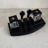 ガラスインク瓶・ペンスタンド　卓上文具