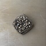 Vintage USA retro botanical crystal bijou brooch