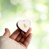 ❤︎小さなハートの牛革コインケース ジュエリーケース うさぎ ホワイト
