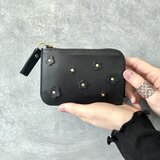 ◆甘すぎない♪ブルーミングフラワーの薄型L字財布◆ レディース　メンズ　コンパクト　スリム　花　革　本革　レザー　本皮