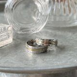 PA505-【 AVON 】エイボン・ヴィンテージピアス Hammered texture Gold & Silver
