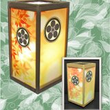 ◆家紋の宿り木=「丸に梅鉢」(家紋変更無料）／至福の夢明かり・R06／LED昼白色･桧枠造・フイルム加工・軽量／