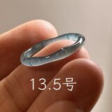 L18-35 アニバーサリーリング 氷種 13.5号 竹節 リング グアテマラ産 A貨 本翡翠 くりぬき