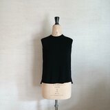 ハーフミラノハイネックモックネックノースリーブ　黒