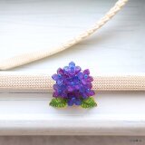 紫陽花の帯留め（ディープパープル）Ｂ