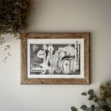 版画 ドライポイント、コラグラフ『よととも。a.』