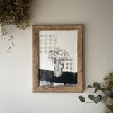 版画 【一点もの】ドライポイント&コラグラフ『ひみつの花束。a.』
