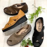 【履いたそばから足に馴染む♪】ちょい厚底で脚長効果あり。ホールド感バッチリなかかと付きオープントウサンダル MC-610