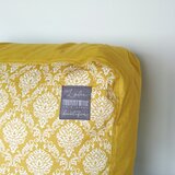 掛け布団クッションカバー 菜種油色(マスタード系)のダマスク シングル