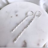 silver925　hoop box chain アシンメトリー ピアス　チェーン　フープ