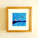 【原画・水彩画】「rainy day」 ※木製額縁入り（18㎝角）