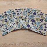 New*布コースター4枚セット*YUWA小花柄*ブルー*レース