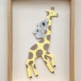 キリンとコアラの切り紙作品（額なし）