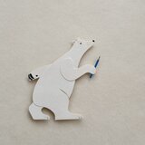 しろくまの切り紙作品（額なし）