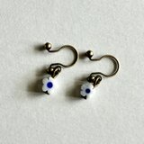 ノンホールピアス No.1236ホワイトブルー