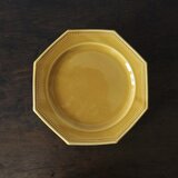 ピション PICHON 黄釉 オクトゴナル 平皿 アンティーク b 0501131